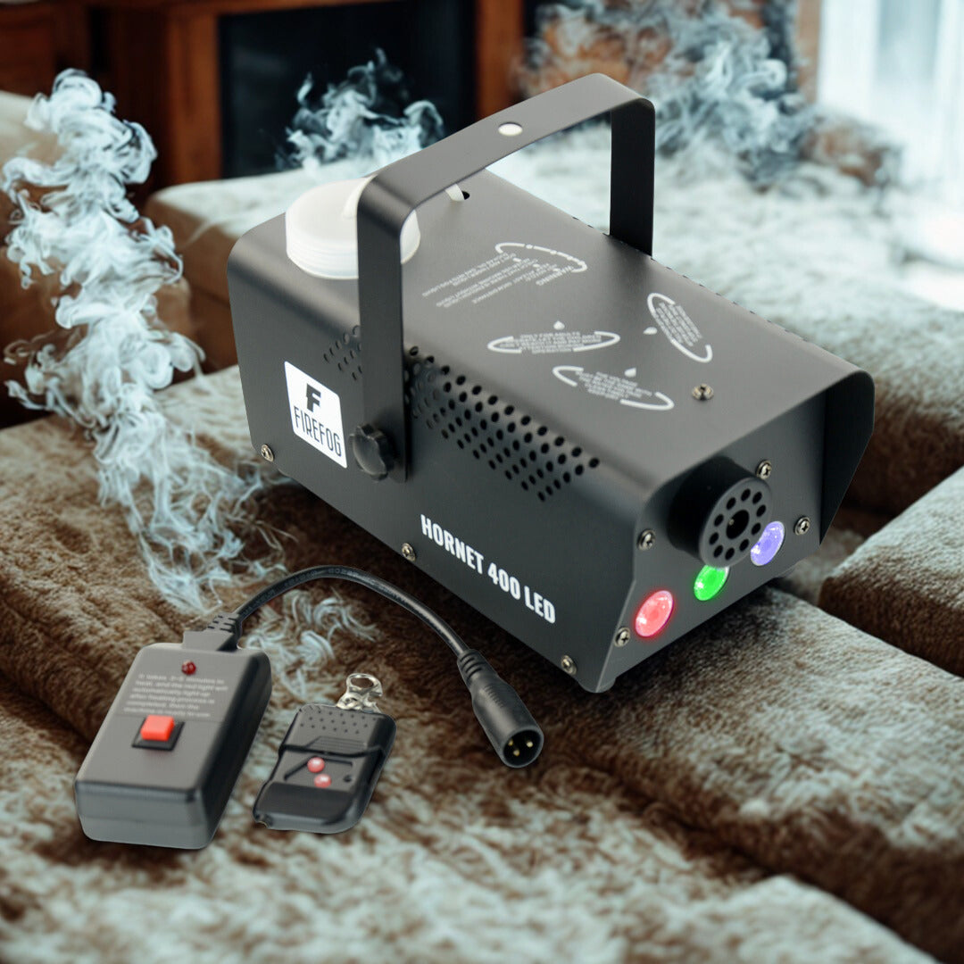 Firefog Hornet 400LED máquina de niebla de 400 W con LED y 2 mandos a distancia, negra