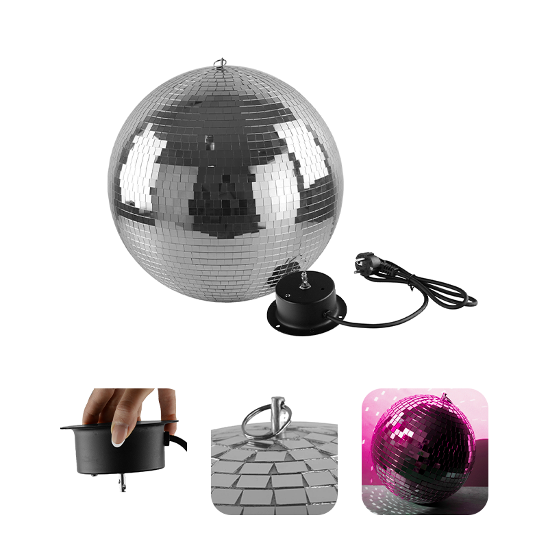 Bola de espejos de 20 cm con motor