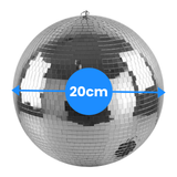Bola de espejos de 20 cm con motor