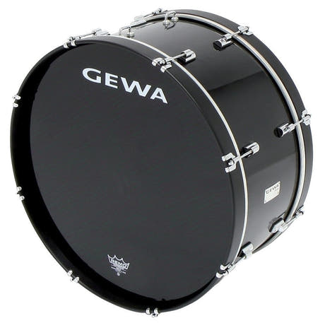 GEWA tambor grande de marcha 24" x 10", negro, parche Remo