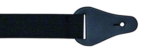 Fire & Stone correa de ukelele de nylon negro, 40 mm, extremos de cuero