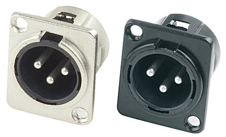 Conector XLR macho GEWA para instalación fija, níquel
