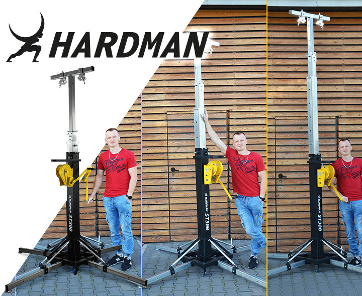 Hardman ST300 torre escénica con cabrestante, de 2 a 5,5 m, 300 kg