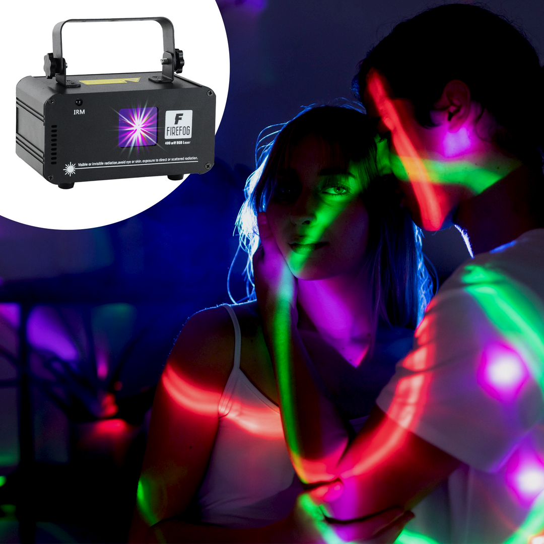 Firefog RGB láser disco 400 mW con DMX y mando a distancia