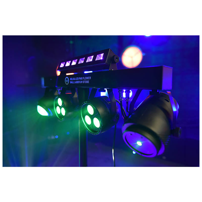 LIGHT4ME T-BAR LED PAR BOLA DE FLORES LÁSER UV STROBE iluminación de discoteca multiefecto