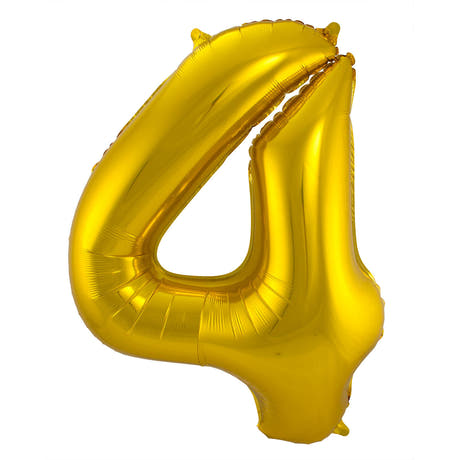 Globo de Foil Número 4 (Oro, 86 cm)