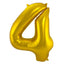 Globo de Foil Número 4 (Oro, 86 cm)