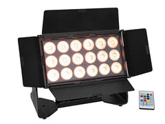 EUROLITE Set 4x AKKU Multiflood IP 18x10W RGBW Wash CRMX + case con ruedas