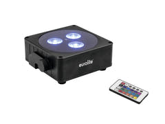 EUROLITE Set 4x AKKU Flat Light 3 bk + Bolsa blanda