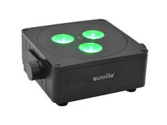 EUROLITE Set 8x AKKU IP Flat Light 3 bk + estuche de plástico con trolley