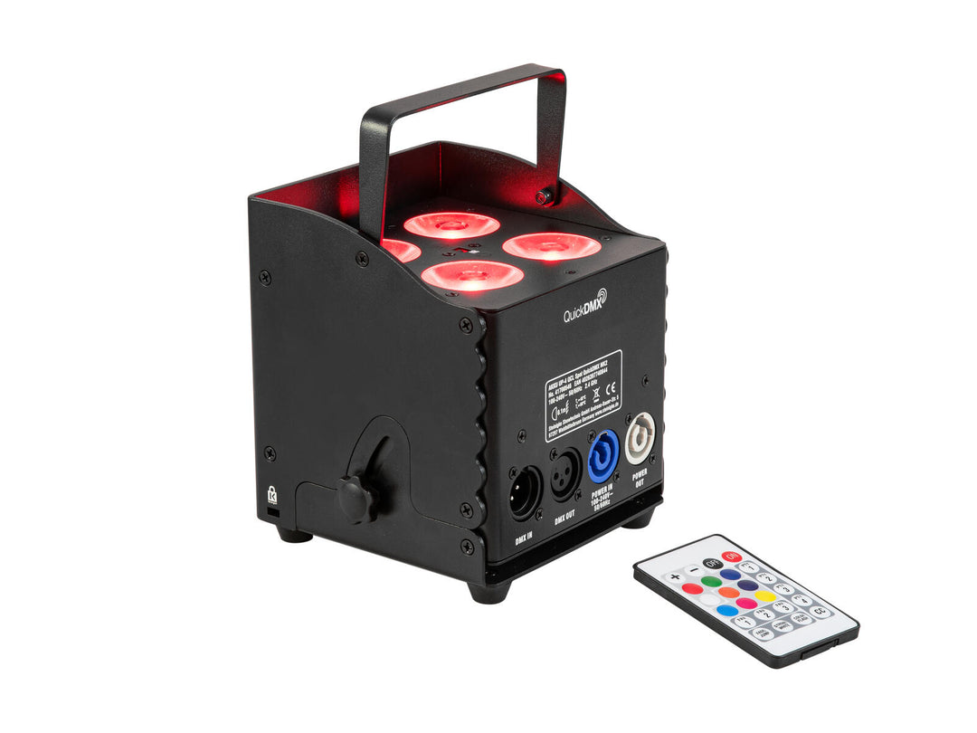 EUROLITE Set 6x AKKU UP-4 QCL Spot QuickDMX MK2 + Flightcase con ruedas y función de carga