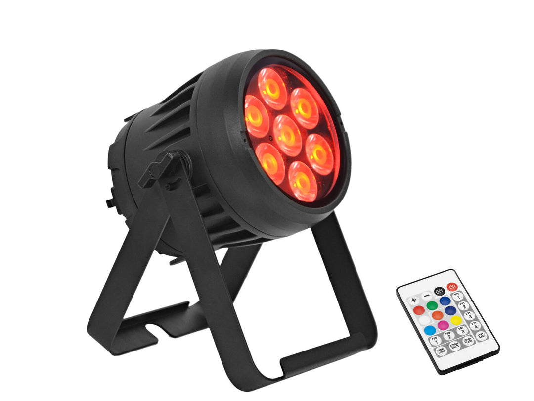 EUROLITE Set 4x AKKU IP PAR 7 QCL CRMX MK2 + Case con función de carga
