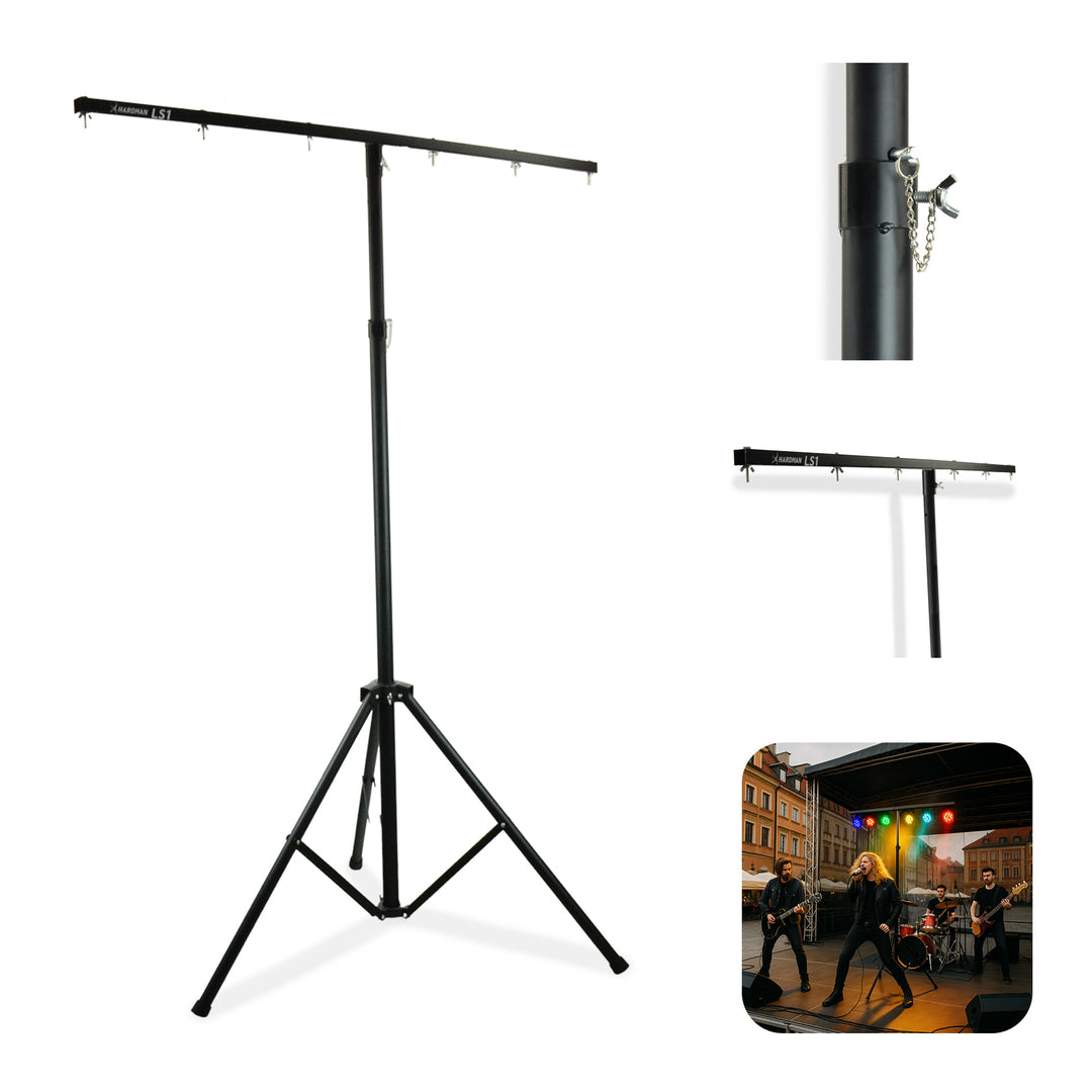 Hardman LS1 soporte de iluminación con barra transversal, de 1,6 a 2,8 m, 45 kg