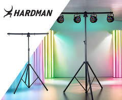 Hardman HLS2 soporte de iluminación con T-bar, 2,5 m, 70 kg, negro