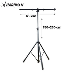 Hardman HLS2 soporte de iluminación con T-bar, 2,5 m, 70 kg, negro