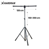 Hardman HLS2 soporte de iluminación con T-bar, 2,5 m, 70 kg, negro