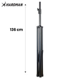 Soporte de iluminación Hardman HLS3 con barra en T y pasador automático, 2,5 m