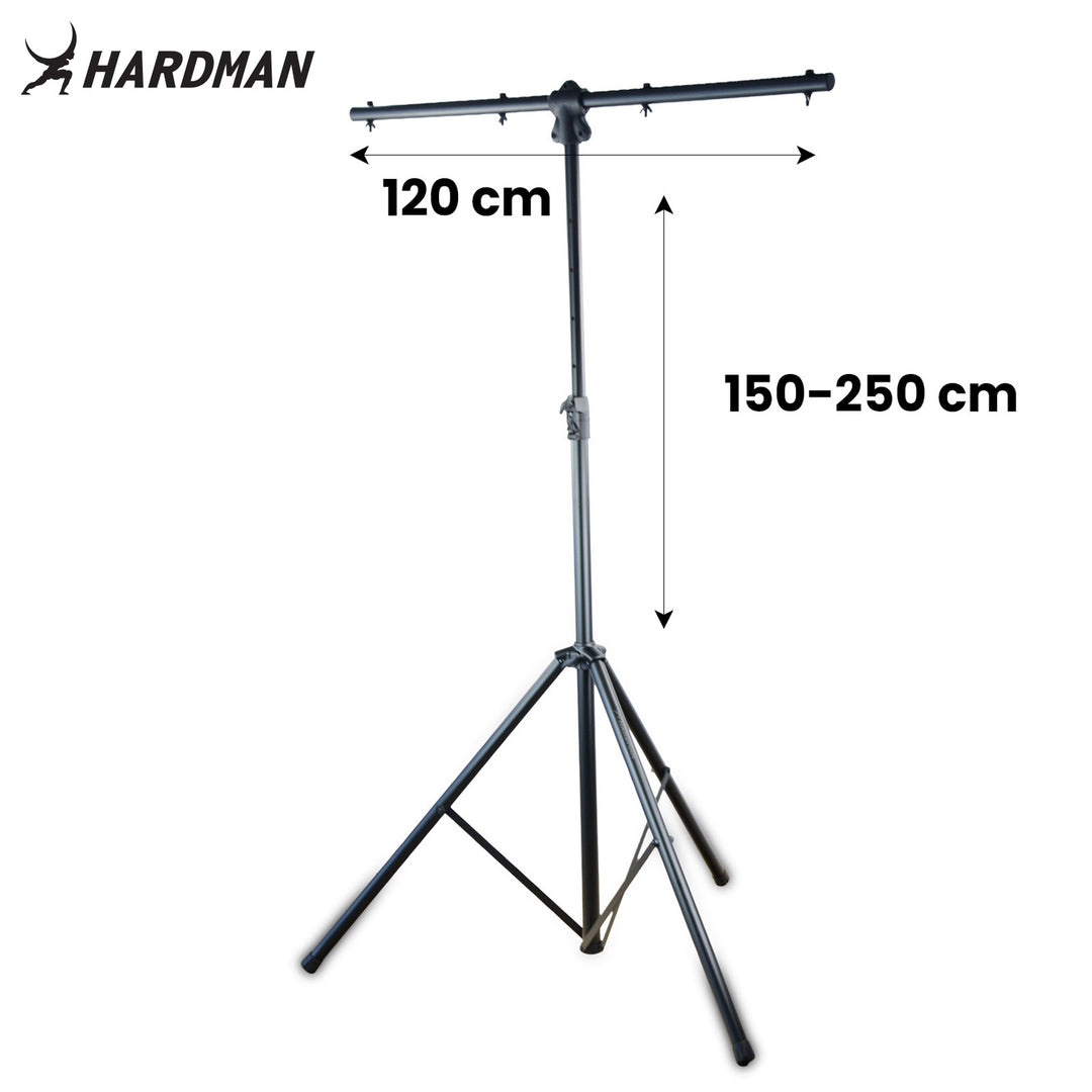 Soporte de iluminación Hardman HLS3 con barra en T y pasador automático, 2,5 m