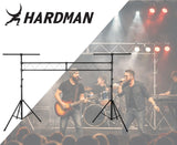 Puente de iluminación Hardman SDLS1 sobre soportes, 3,5 m de alto y 3 m de ancho