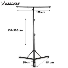 Soporte de iluminación Hardman HLS13 con T-bar y bolsa, 3 m, 70 kg