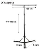 Soporte de iluminación Hardman HLS13 con T-bar y bolsa, 3 m, 70 kg