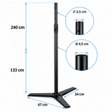 Hardman HLK57-PRO – Soporte profesional para altavoces e iluminación de 133–240 cm, 70 kg