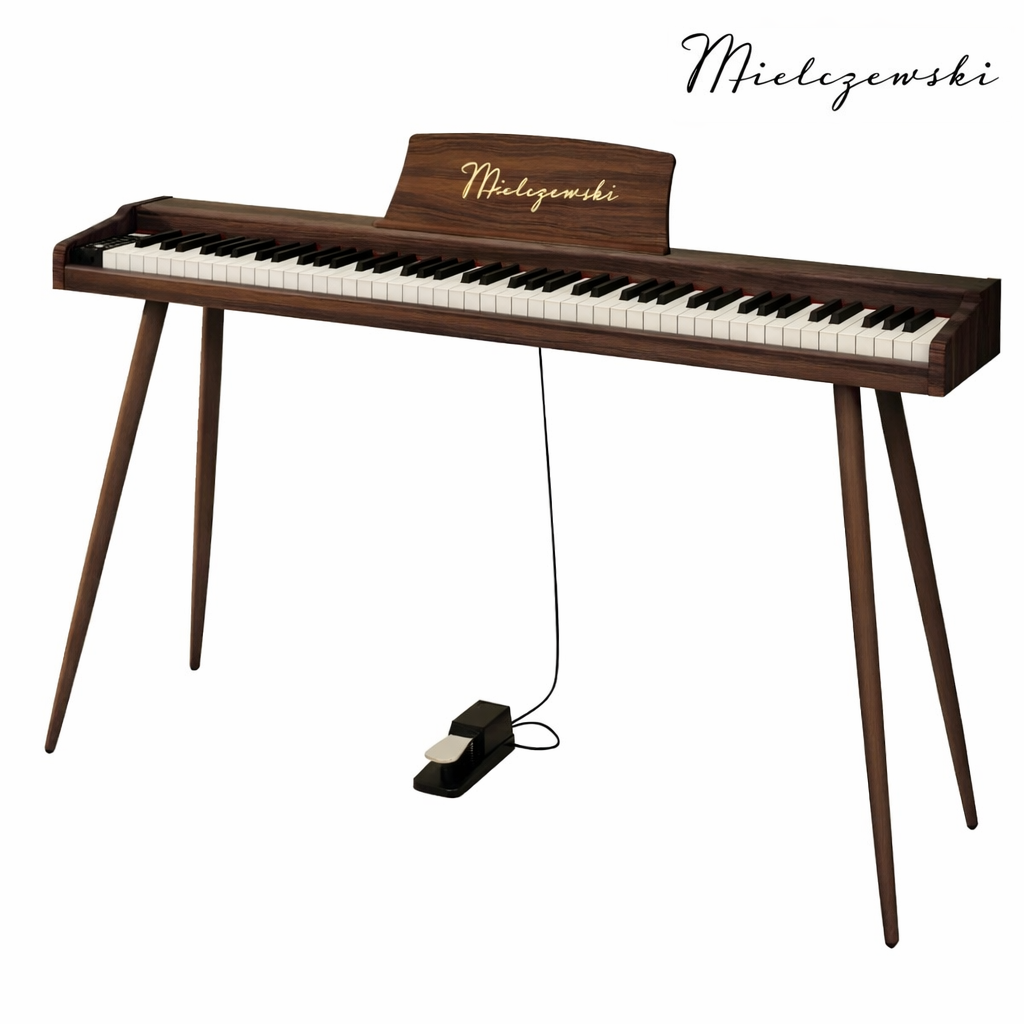 Mielczewski digitalpiano con patas metálicas, marrón