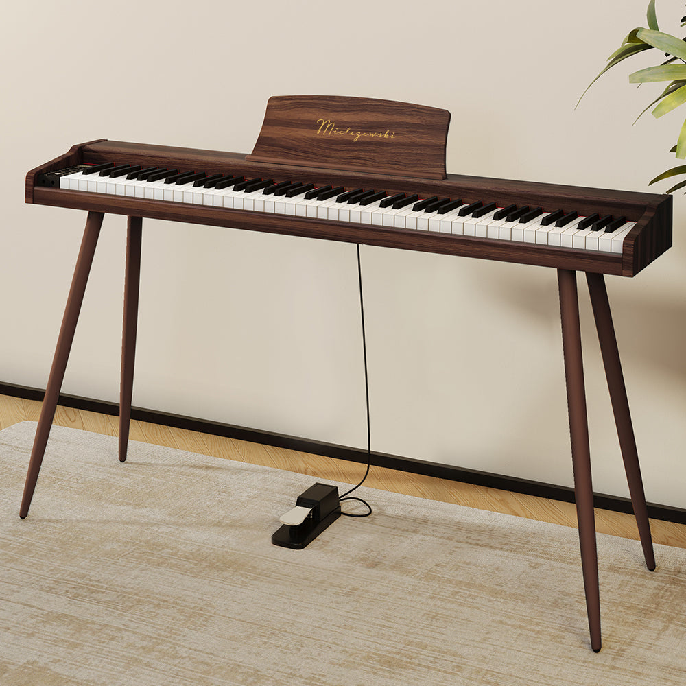 Mielczewski digitalpiano con patas metálicas, marrón