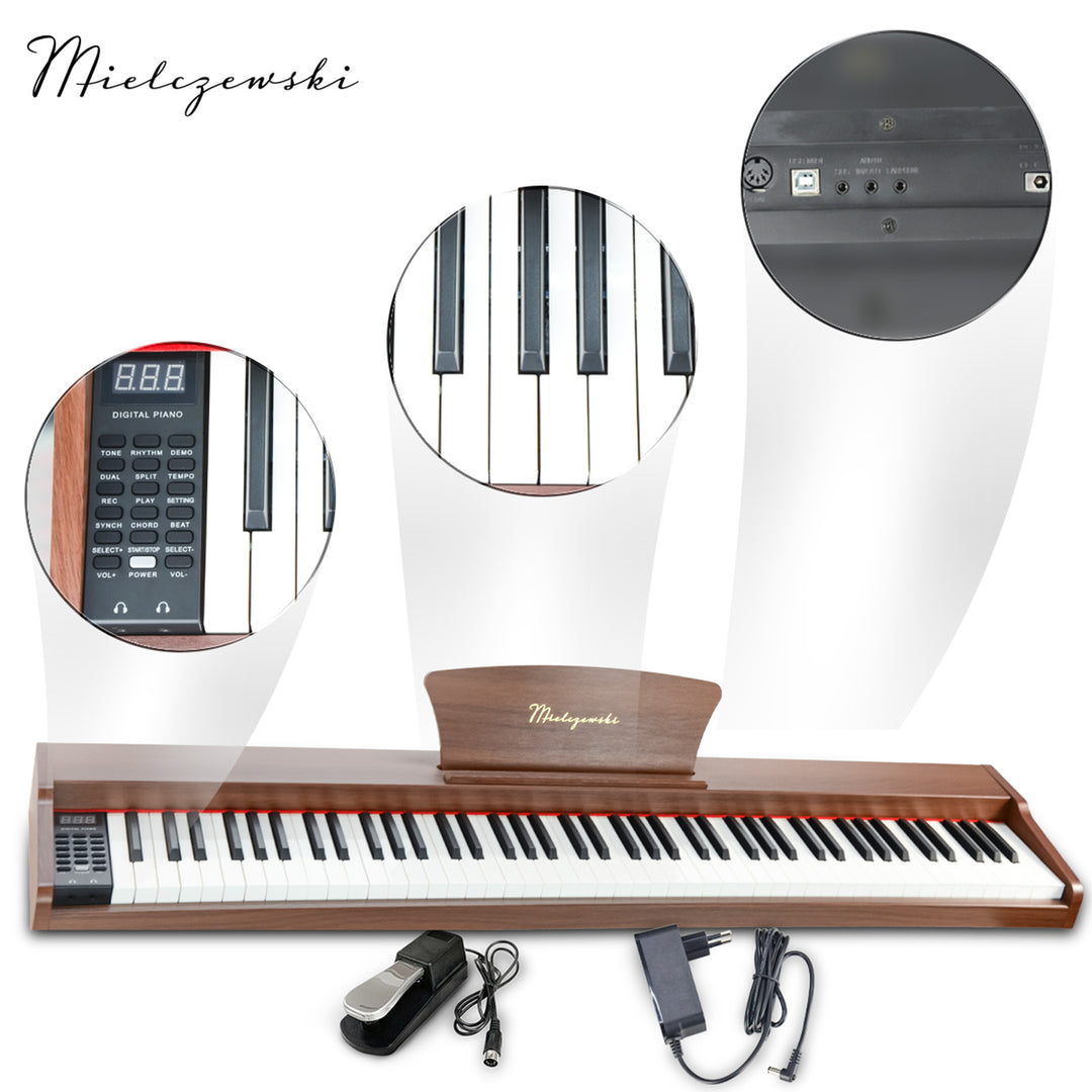 Mielczewski digitalpiano con patas metálicas, marrón