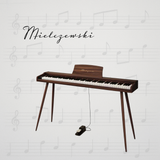 Mielczewski digitalpiano con patas metálicas, marrón