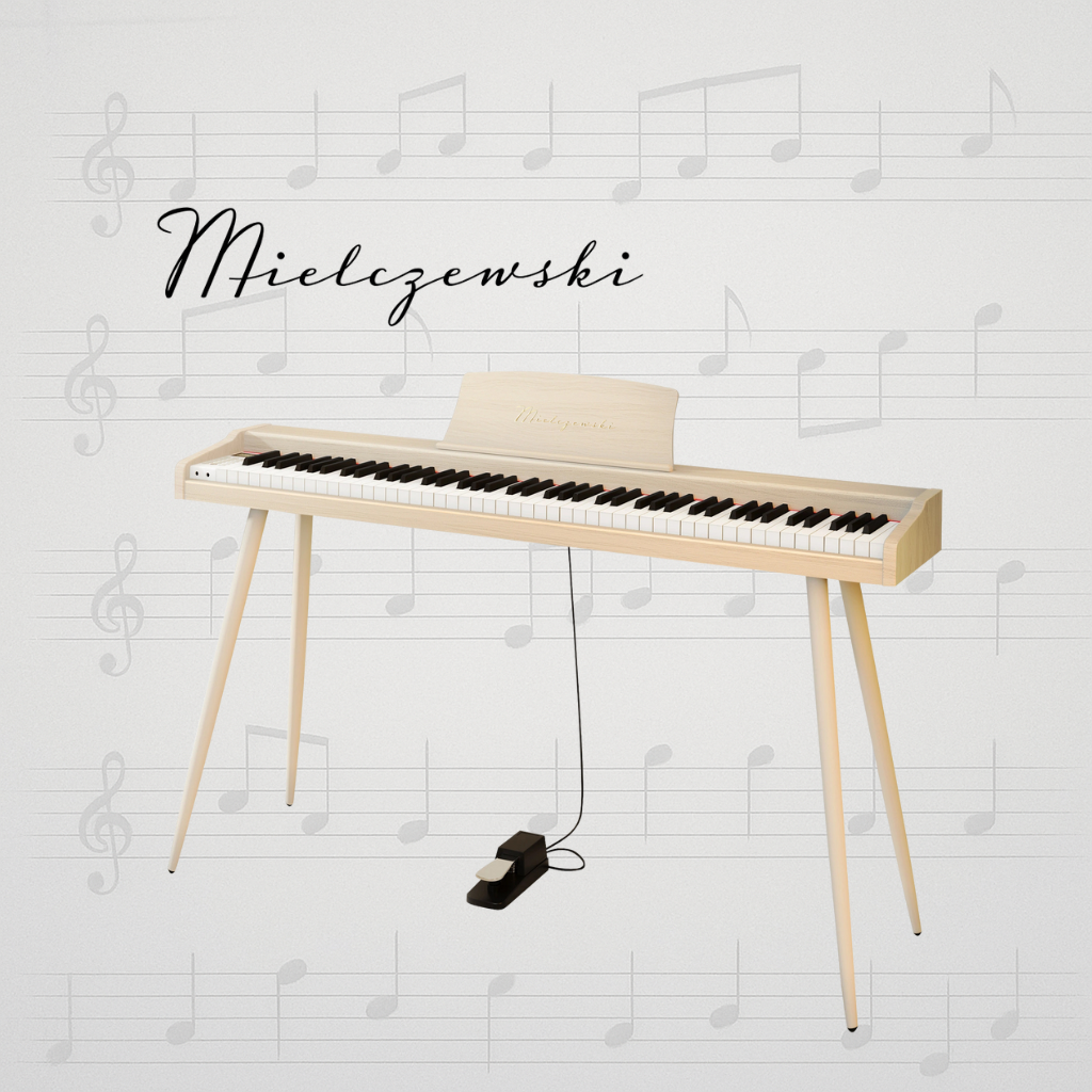 Mielczewski digitalpiano con patas de metal, beige