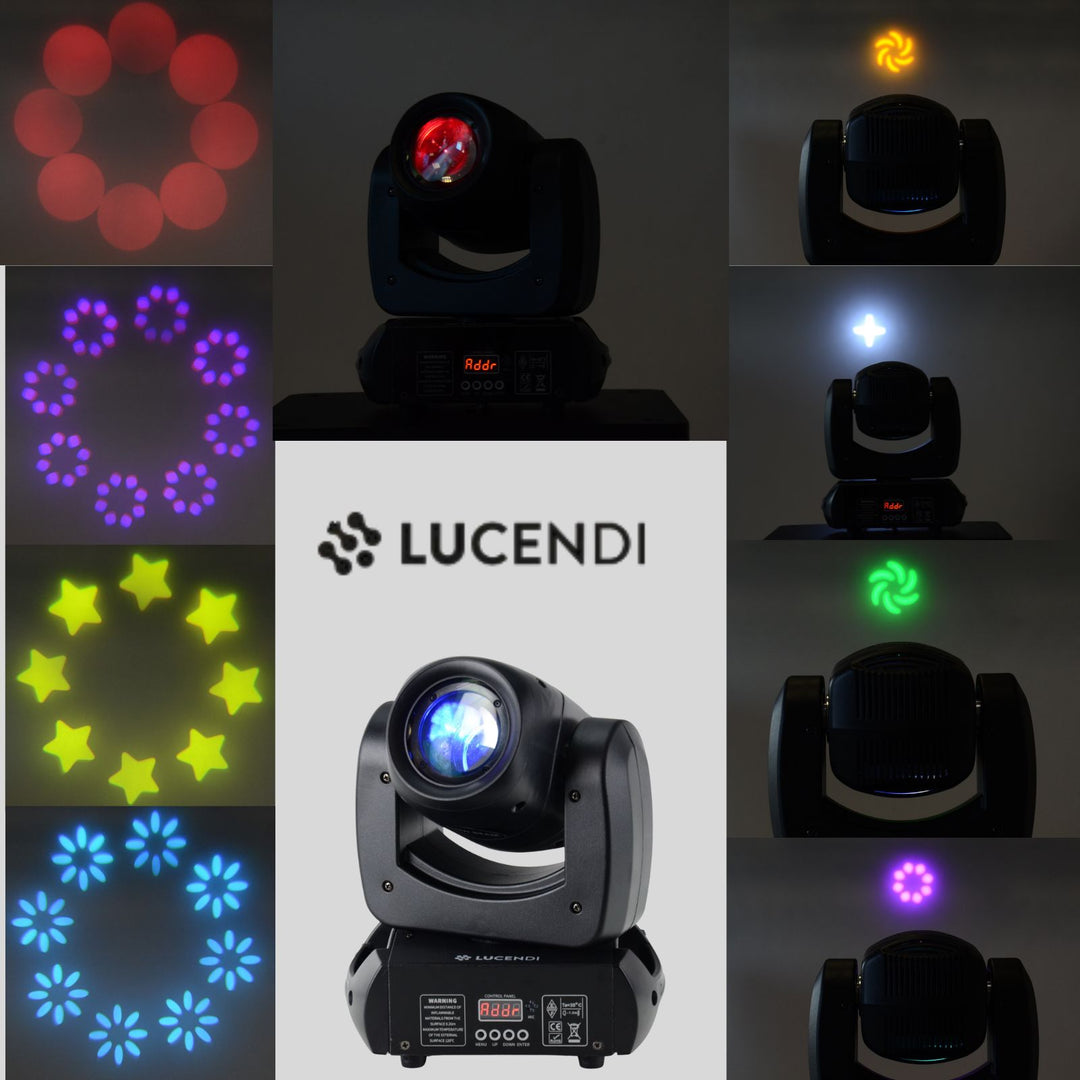 Lucendi BEAM100 moving head, set de 4 uds. y case