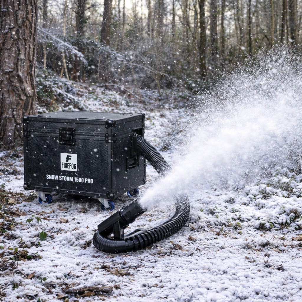 Máquina de nieve Firefog Snow Storm 1500 Pro de 1500 W en flightcase