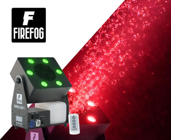 Firefog Bubble Max 1 máquina de burbujas con LED, DMX y mando a distancia