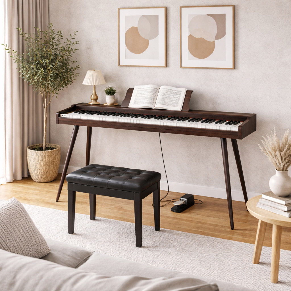 Mielczewski Virelai digitalpiano con patas, marrón oscuro