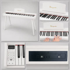 Piano digital Mielczewski Virelai con patas, blanco