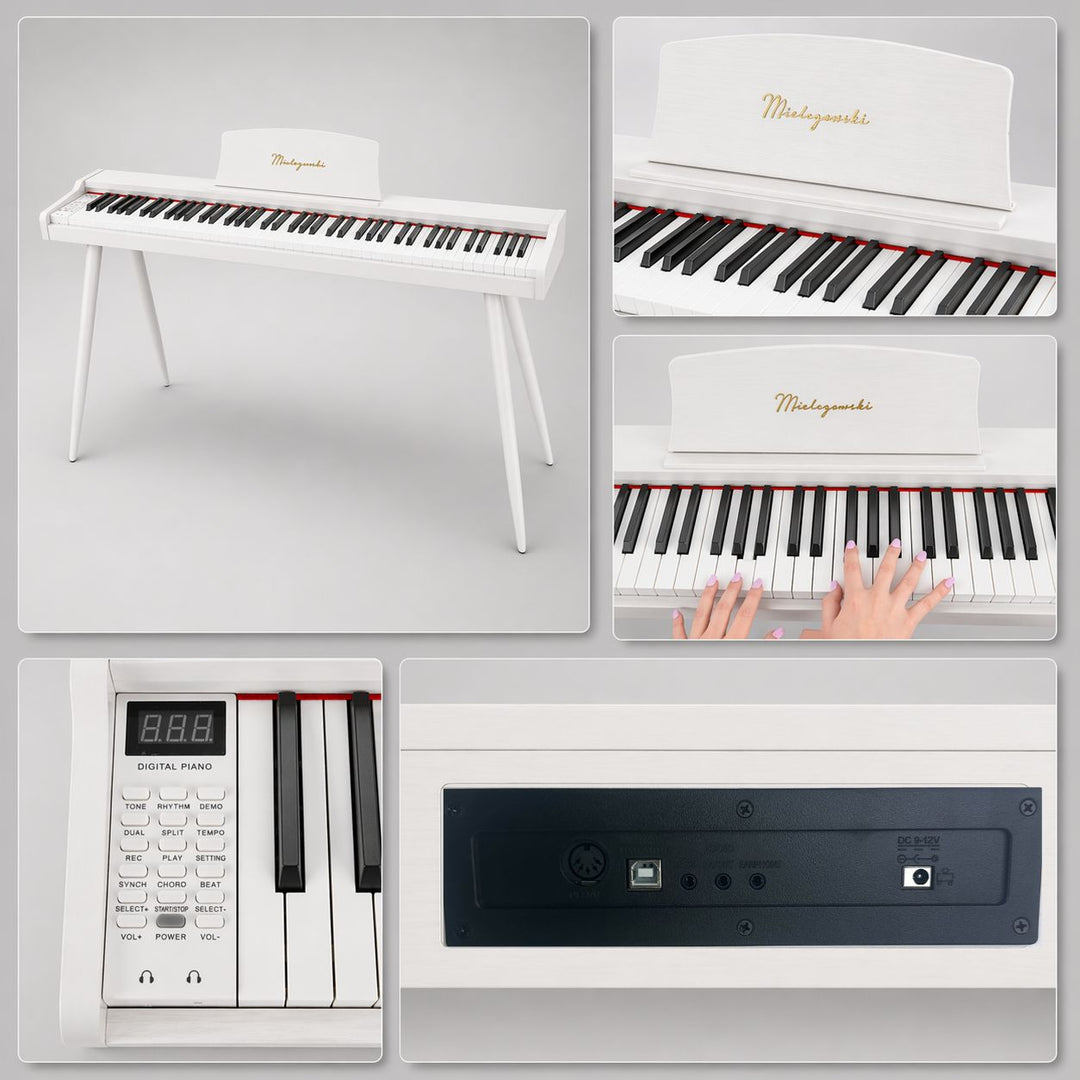 Piano digital Mielczewski Virelai con patas, blanco