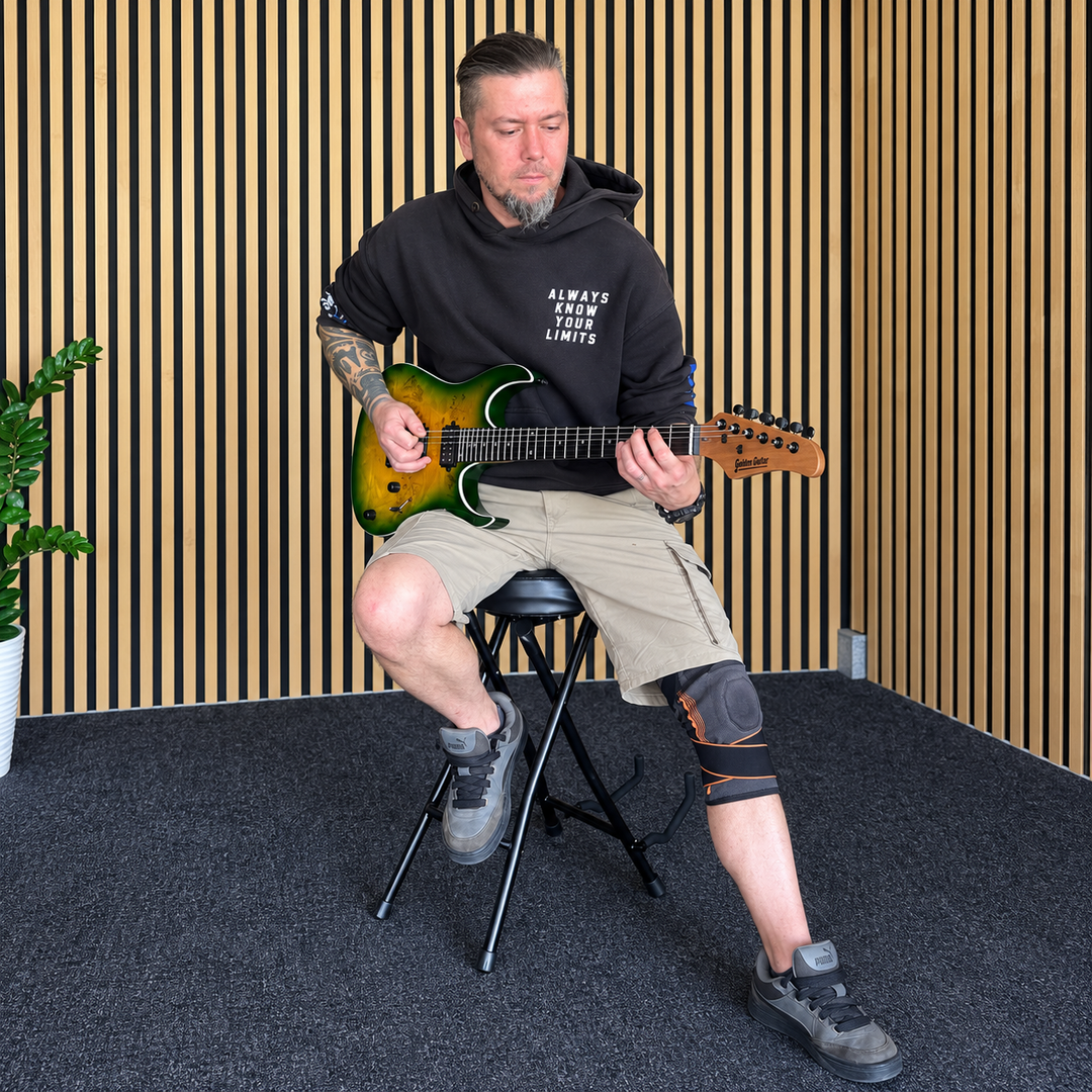 Hardman SB207 reposapiés para guitarra con reposapiés y soporte para guitarra.