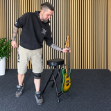 Hardman SB207 reposapiés para guitarra con reposapiés y soporte para guitarra.