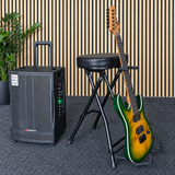 Hardman SB207 reposapiés para guitarra con reposapiés y soporte para guitarra.