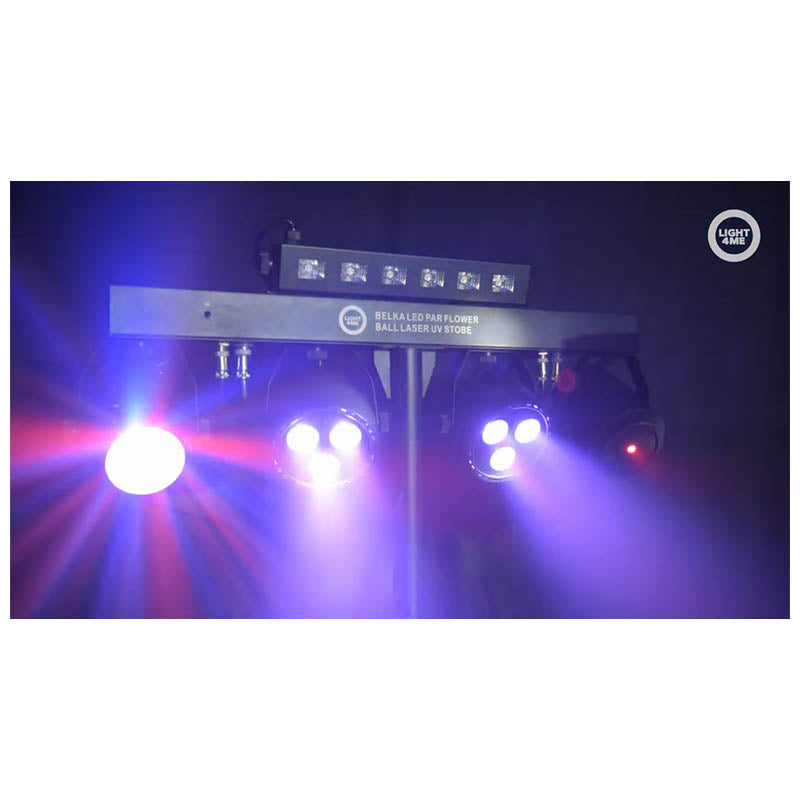 LIGHT4ME T-BAR LED PAR BOLA DE FLORES LÁSER UV STROBE iluminación de discoteca multiefecto