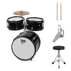 V-TONE VD Junior BK Set de batería infantil – Set de batería acústica para niños