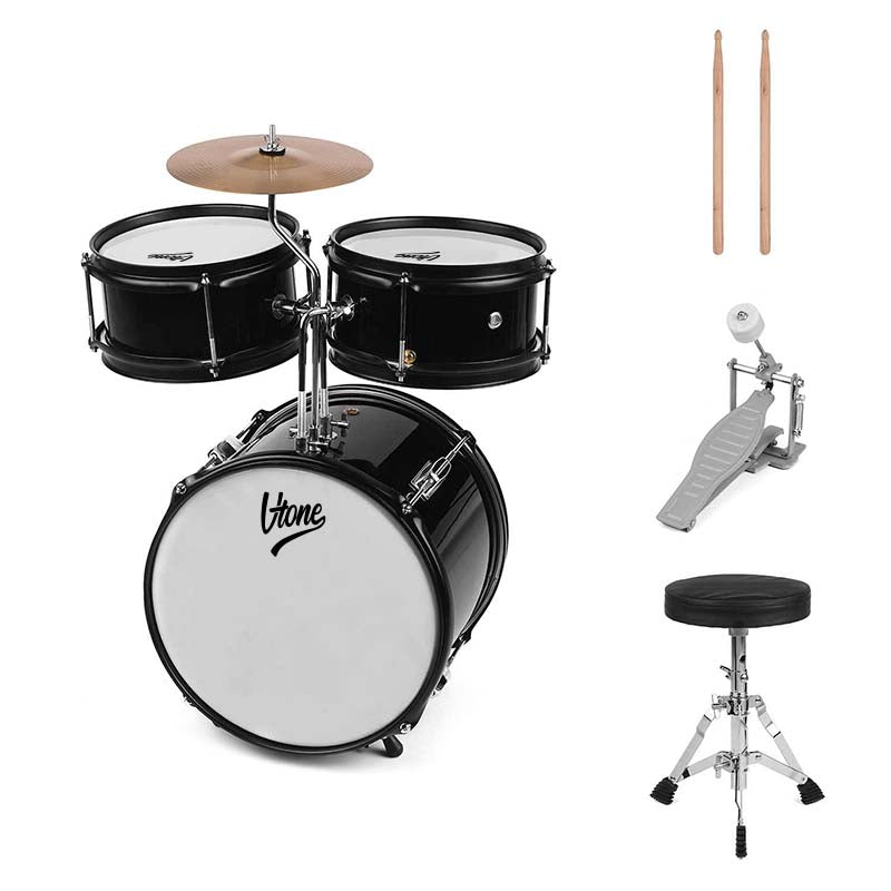 V-TONE VD Junior BK Set de batería infantil – Set de batería acústica para niños