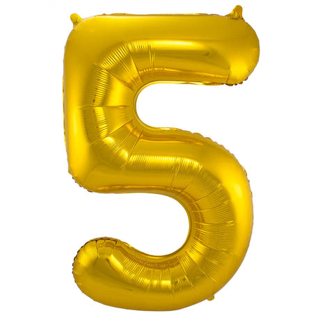 Globo de Foil Número 5 (Oro, 86 cm)