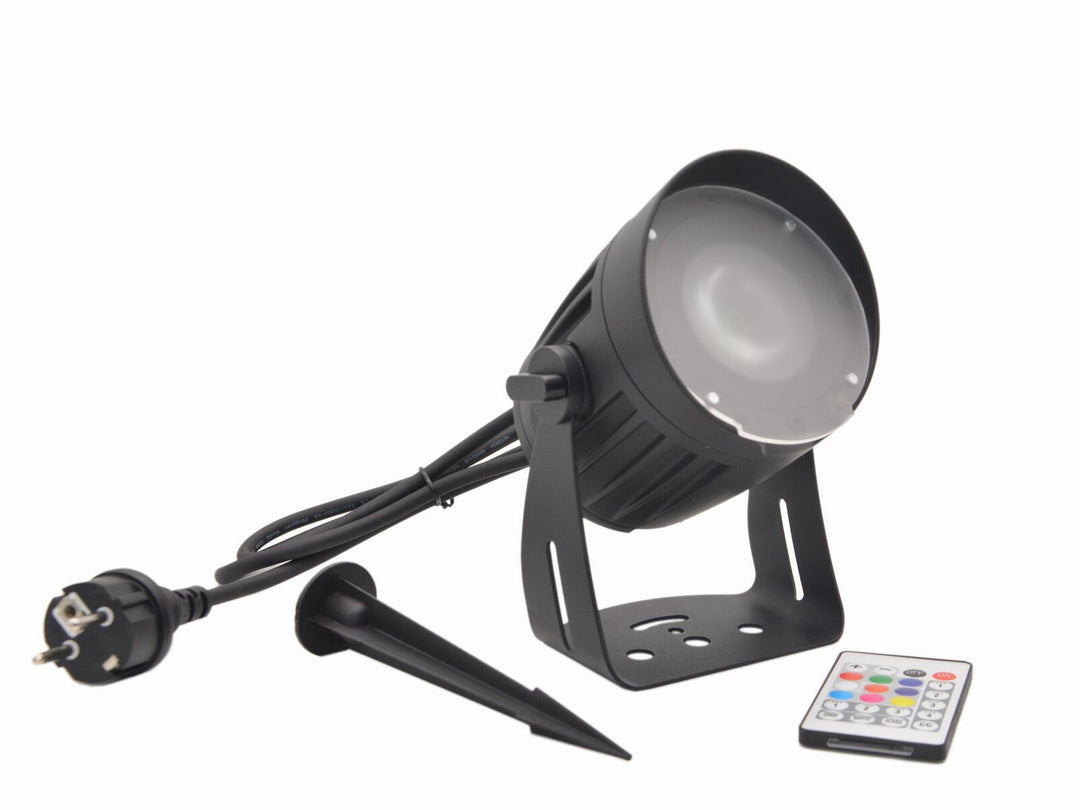 EUROLITE LED Foco exterior 15W RGBW con piqueta