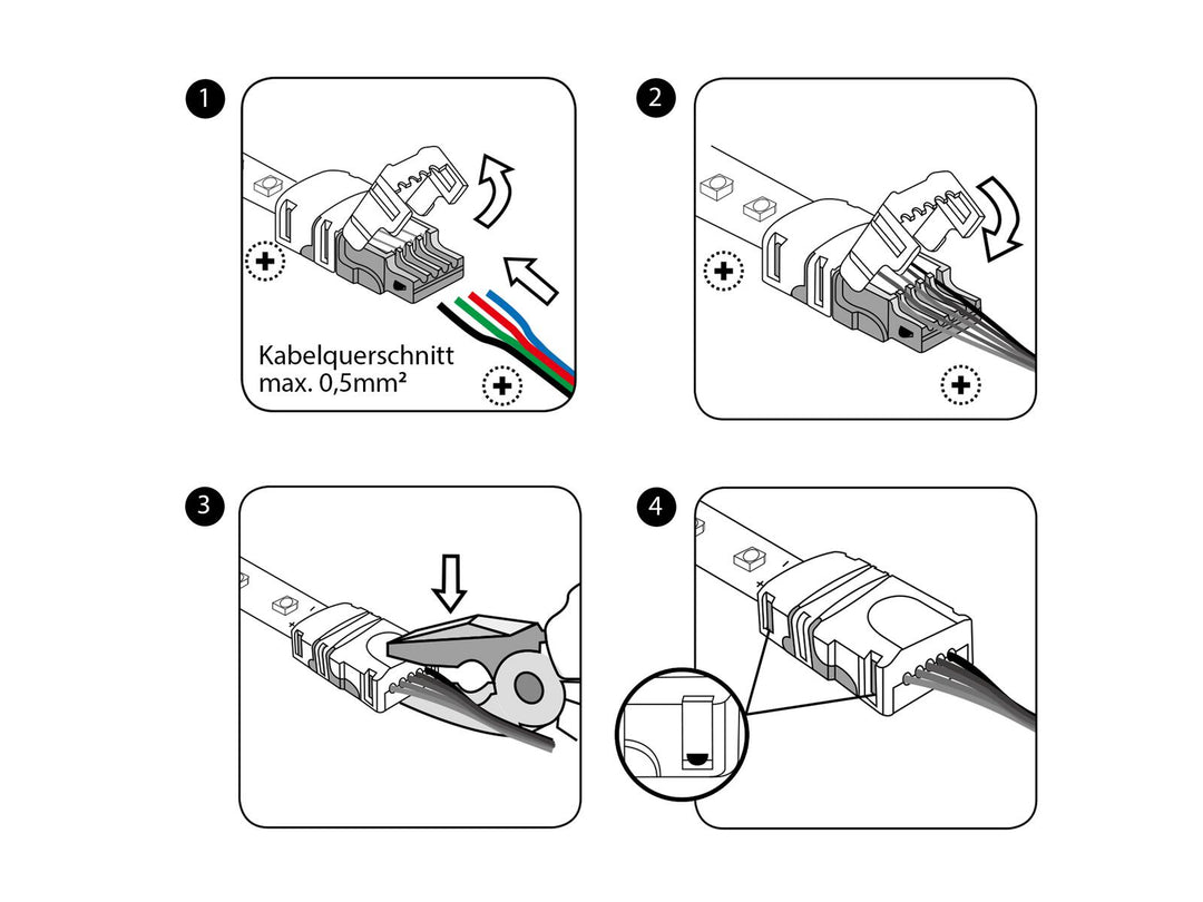 EUROLITE Conector flexible para tira LED de 4 pines 10mm