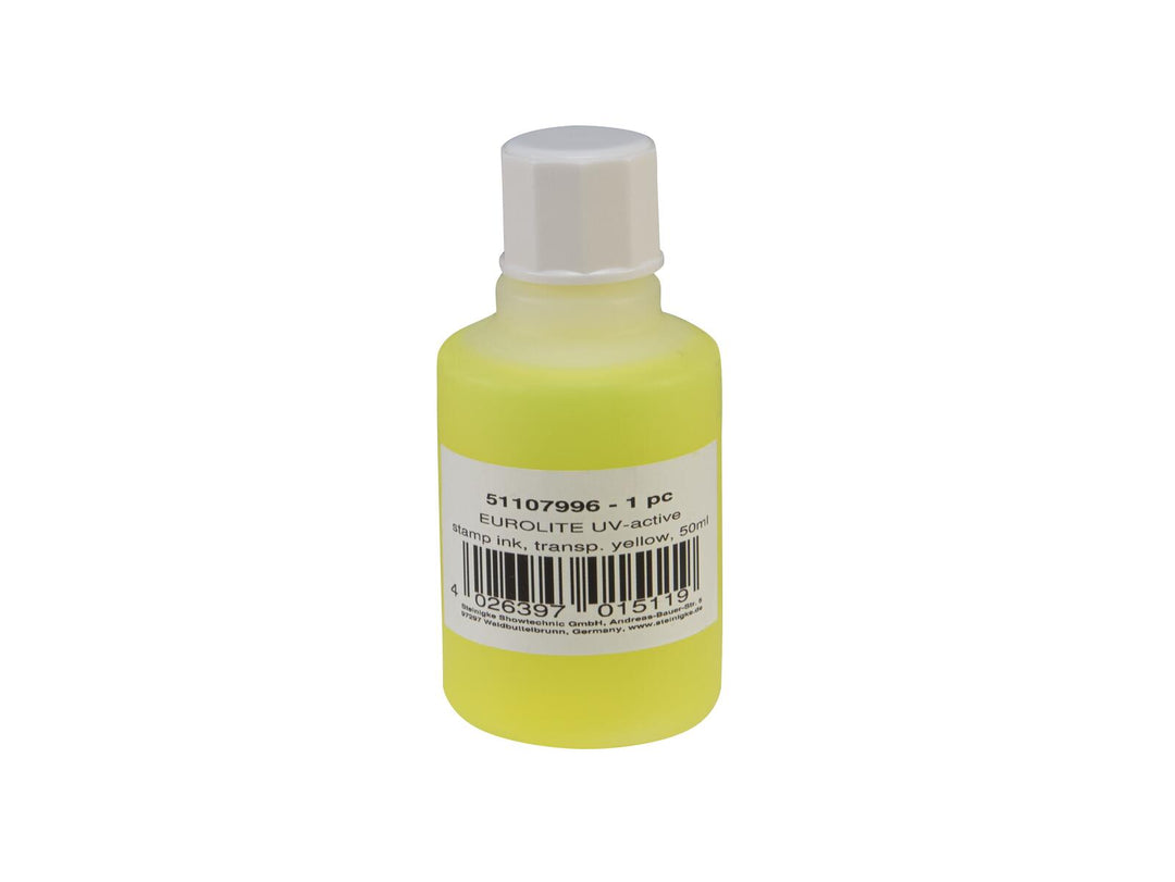 EUROLITE Tinta de sello activa UV, amarillo transparente, 50ml