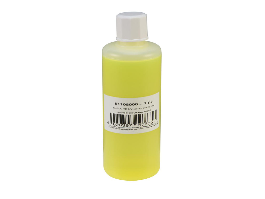 EUROLITE Tinta de sello activa UV, amarilla transparente, 100ml