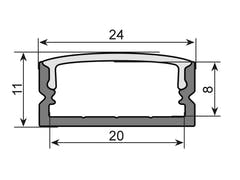 EUROLITE perfil en U de 20mm para tira LED plateado 2m