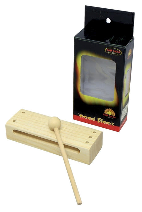 Bloque de madera GEWA Club Salsa con tono agudo y baqueta